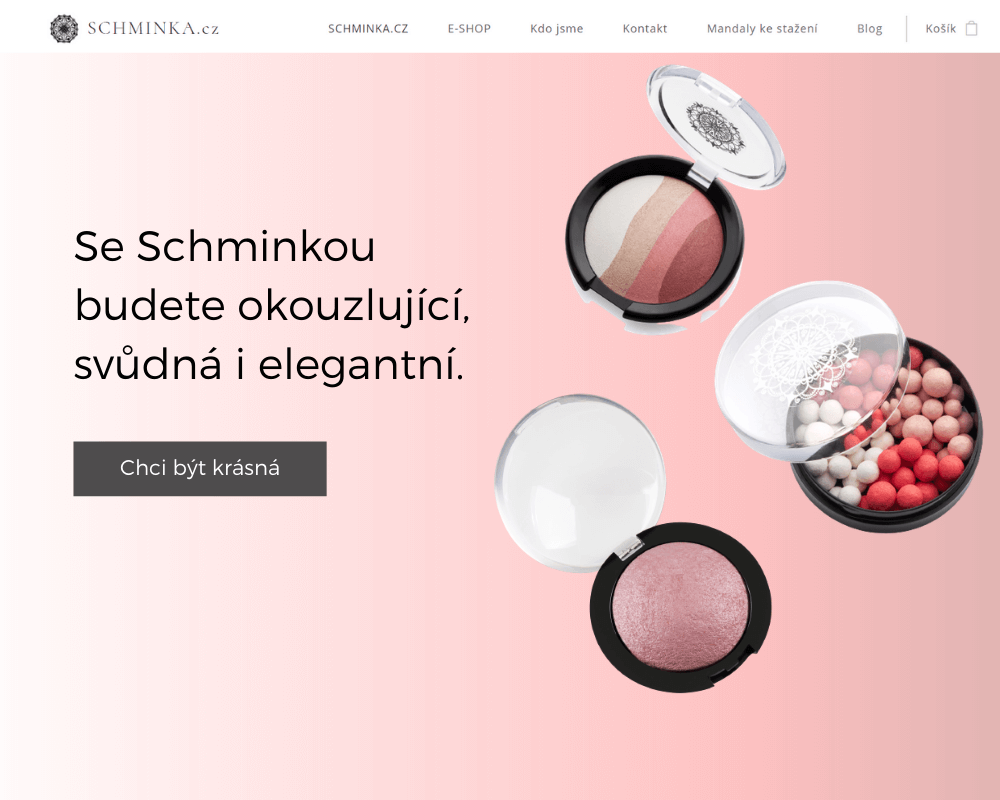 Návrh homepage pro schminka.cz