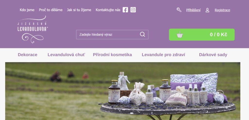 Návrh homepage pro Levandulovnu